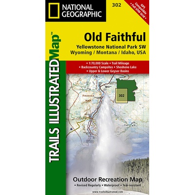 mapa Yellowstone SW/Old Faithful /WY+MT+ID 1:63,4 t. NGS voděodolná