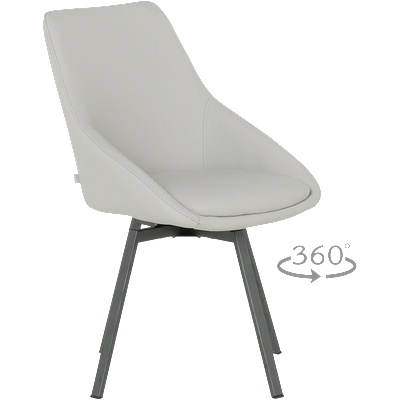 Carmen Трапезен стол wigan 2 силиконова кожа - светлосив 65