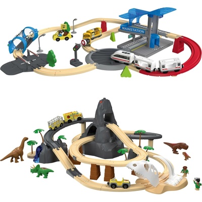lupilu Dřevěná železnice City Express Dinoland – Sleviste.cz