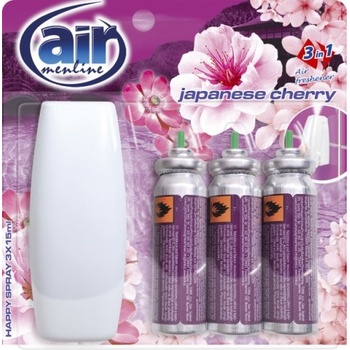 Air Menline Japanese Cherry Happy Osvěžovač vzduchu komplet + náplně 3 x 15 ml sprej