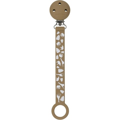 Nattou Klip na dudlík silikon s potiskem mocha – Zboží Mobilmania