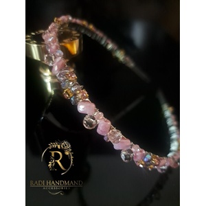 Radi handmade Елегантна диадема със светло розови перли (965)