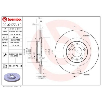 BREMBO Brzdový kotúč vetraný Ø320mm 09.C177.11