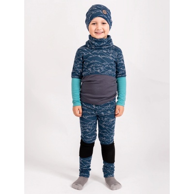 Unuo Dětské merino legíny Nature Kobaltová Hory kluk