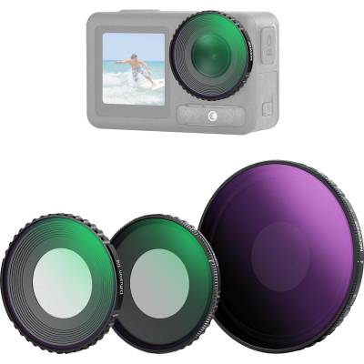 NEEWER ND filter kit compatible with DJI Osmo Action 5 Pro/4, variable ND 8-32 + CPL + black diffusion filter 1/4 for fog cinema effect, multi-coated HD action camera accessories, FL-52 - 10106165