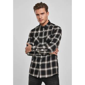 Urban Classics Мъжка карирана риза в черно и бяло Urban Classics Checked Flanell Shirt 6 UB-TB3195-00826 - Черен, размер XL