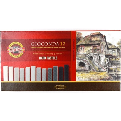 Gioconda Tvrdé pastely šedé odstíny 12 ks