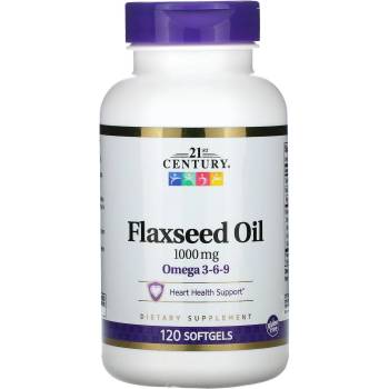 21st Century Flaxseed Oil, 1000 mg, 120 капсули, 21st Century (9145)