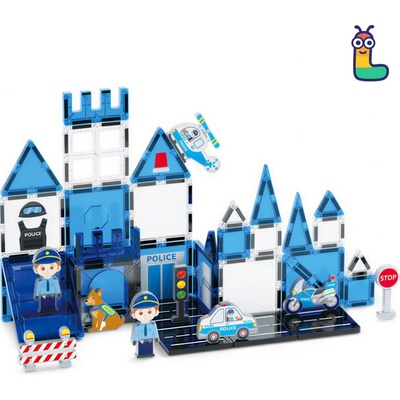 LELINO Magnetická stavebnica Fantasy Police 42 ks