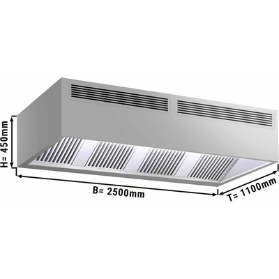 G.Gastro Indukční digestoř - 2,5 m - s filtrem a LED svítidlem - D11886301
