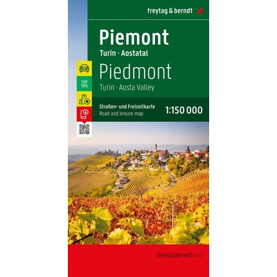 Piemont, Straßen- und Freizeitkarte, 1:150.000, freytag & berndt