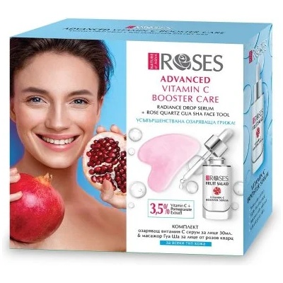 Nature of Agiva Roses - Комплект Нар: Гуа Ша камък + 30мл Серум за лице