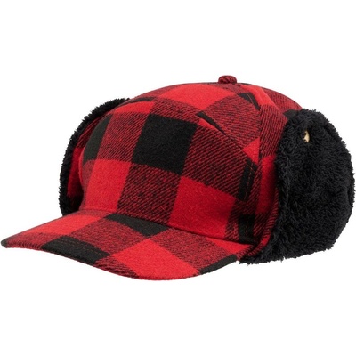 Brandit Lumberjack Wintercap čiapka zimná čierna -červná