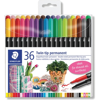 STAEDTLER Перманентни маркери Staedtler Design Journey , двувърхи, 36 цвята (27372-А)