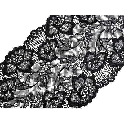 Elastická krajka / vsadka / běhoun šíře 18,5 cm METRÁŽ - 1 bílá