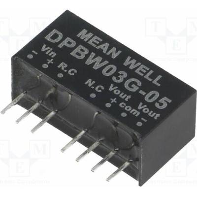 MEAN WELL DPBW03G-05 Měnič: DC/DC; 3W; Uvst: 18÷75VDC; Uvýst: 5VDC; Uvýst2: -5VDC; SIP8