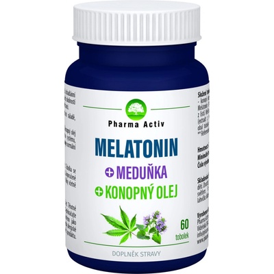 PHARMA ACTIV Melatonin + meduňka + konopný olej 60 tobolek