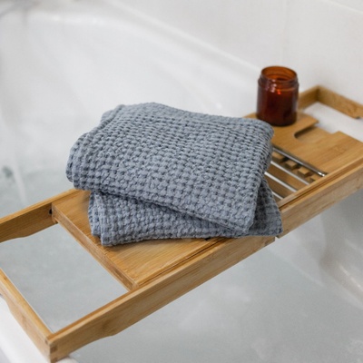 Tululum Vaflový ručník šedomodrý 100 x 50 cm