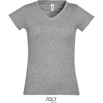SOL'S moon / Дамска тениска с v-образно деколте - меланж сиво s (25138812701)