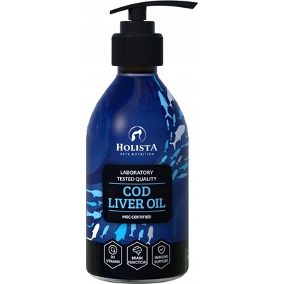 HolistaPets Olej z tresčích jater bez cukru 250 ml