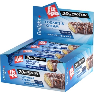 FIT SPO Delight+ | Protein Bar [12 x 60 грама] Бисквити с крем