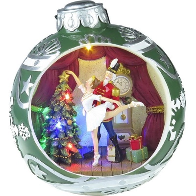 MagicHome Dekorace Vánoce Balet v kouli 7 LED barevná s melodiemi 3xAA interiér 30