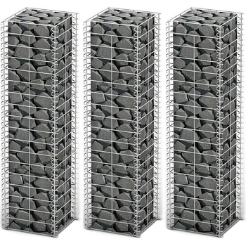Image 1 of vidaXL Комплект габиони, 3 бр, поцинкована тел, 25x25x100 см (141045)