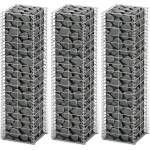 vidaXL Комплект габиони, 3 бр, поцинкована тел, 25x25x100 см (141045)
