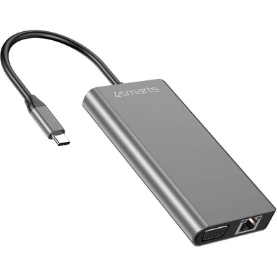 4smarts 8in1 Hub with DeX Function - USB-C хъб поддържащ DeX функционалност и Ethernet, HDMI, VGA, USB-C, USB 3.0 и четец за карти (тъмносив) (458723)