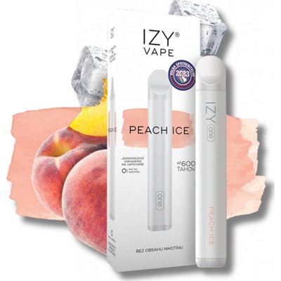 Izy Vape One Peach Ice 0 mg 600 poťahov 1 ks