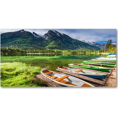 Foto obraz sklenený horizontálny Lode na jazere 100x50 cm