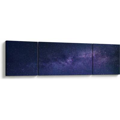 Obraz noční oblohy, třídílný 170x50 cm