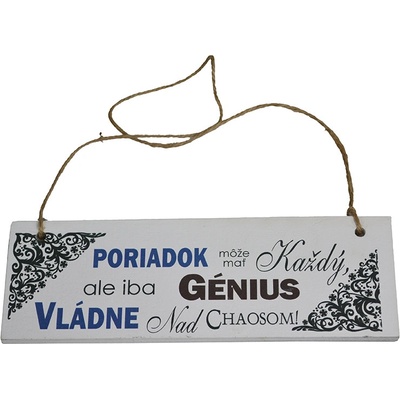 Tabuľka drevená obdĺžnik 18x6cm Poriadok