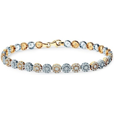 SAVICKI Tenisový náramok dvojfarebné zlato se zirkónmi 5 mm 19 cm - B-B-B0070-00957-585-ZB