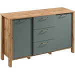 Gala Meble Комод MENTA 138x81x40 cm дъб Вотан/зелен (GM0020)