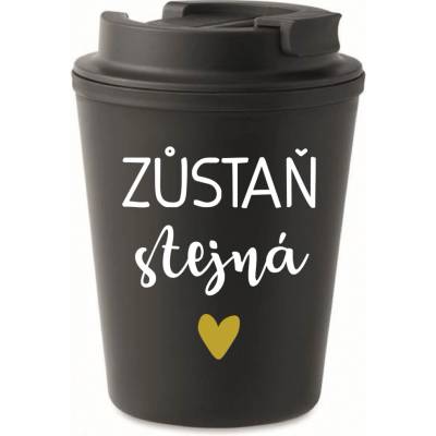 Giftela ZŮSTAŇ STEJNÁ černý termohrnek 300 ml