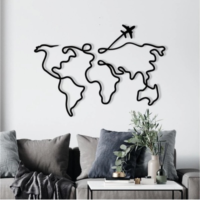 Asir | Nástěnná dekorace 60x42 cm mapa kov | AS1960