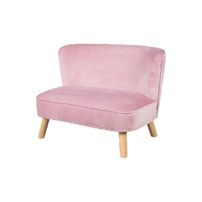 Детски диван от светлорозово кадифе 70 cm Lil Sofa - Roba (450110MA)