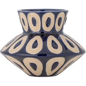 Bloomingville Синя глинена ръчна изработка ваза (височина 12 cm) Bashir - Bloomingville (82072687)