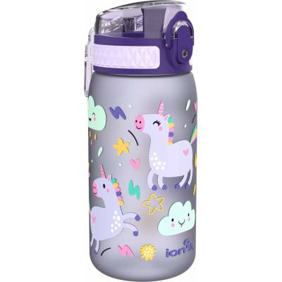 Ion8 klasická fľaša pre deti fialové jednorožce Recyclon 350 ml