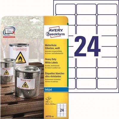 Avery Zweckform J4773-10 etikety 63,5x33,9mm 10 ks bílá
