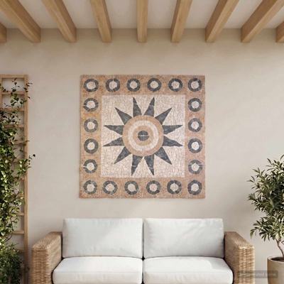 vidaXL Мозайка с цветен модел Многоцветен 120 x 120 cm Мрамор (42033519)
