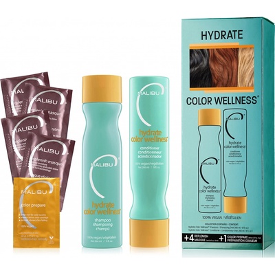 Malibu Color Wellness Collection šampon 266 ml + kondicioner 266 ml + 5 x wellness sáček dárková sada