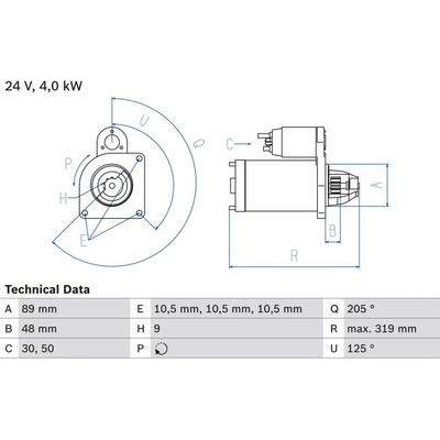 Startér BOSCH 0 986 017 240 (0986017240)