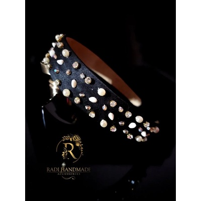 Radi handmade Широка диадема с перли, кристали и камъчета (448)