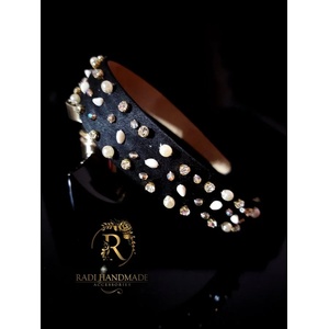 Radi handmade Широка диадема с перли, кристали и камъчета (448)