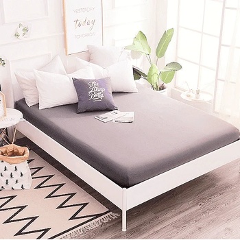 Image 1 of GoHome Обикновен долен чаршаф РАНФОРС - Сив