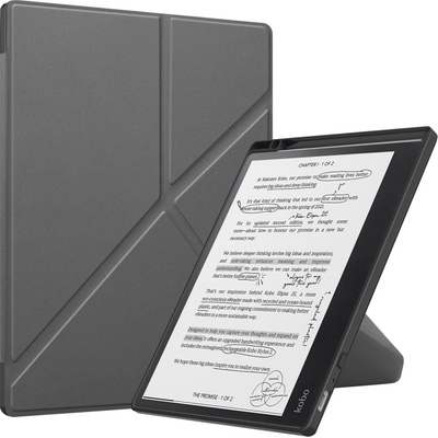 Vsetkonamobil 60192 LEATHER Zaklápací obal Kobo Elipsa 2E šedý