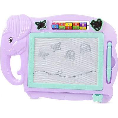 FunPlay B53881 Detská tabuľka na kreslenie SLONÍK s príslušenstvom 33x23,5cm fialová