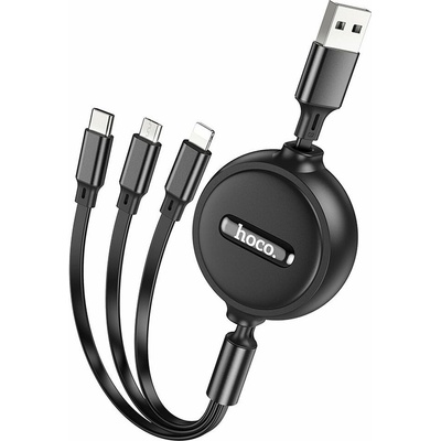 Hoco X75 USB 3in na iPhone Lightning 8-pin + Micro + Type C černý